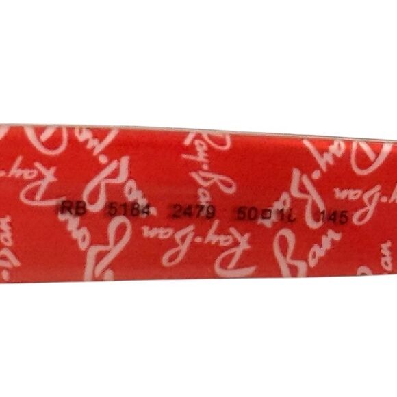 Ray-Ban Eyeglasses Frames RB5184 2479 Black Orange Round Full Rim with case - Picture 8 of 10